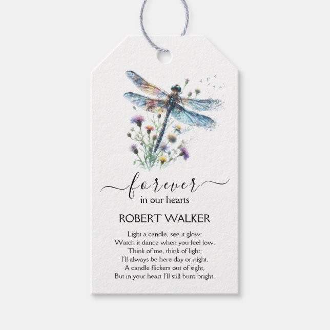 Dragonfly Firande i livets favoritmärken Presentetikett (Framsidan)