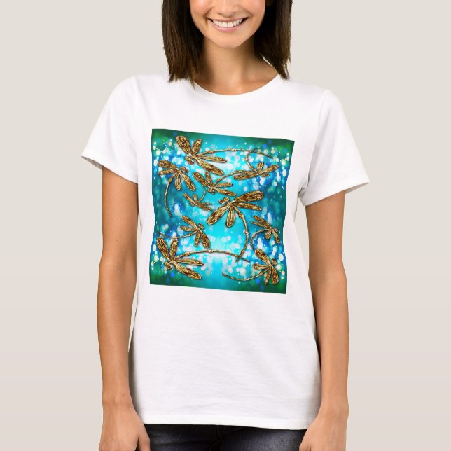 Dragonfly Flit Bubbles T Shirt (Framsida)