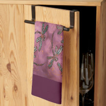 Dragonfly Flit Dusky Ro Kitchen Towel