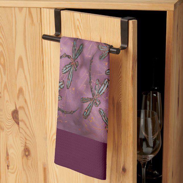 Dragonfly Flit Dusky Ro Kitchen Towel Kökshandduk (Thirds Fold)