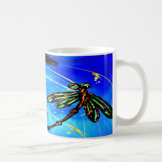 Dragonfly Flit Electric Blue Kaffemugg (Höger)