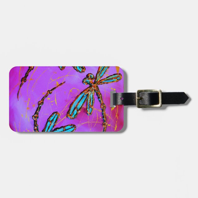 Dragonfly Flit Electric Rosa Bagagebricka (Horisontell Framsida)