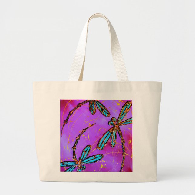 Dragonfly Flit Electric Rosa Jumbo Tygkasse (Framsidan)