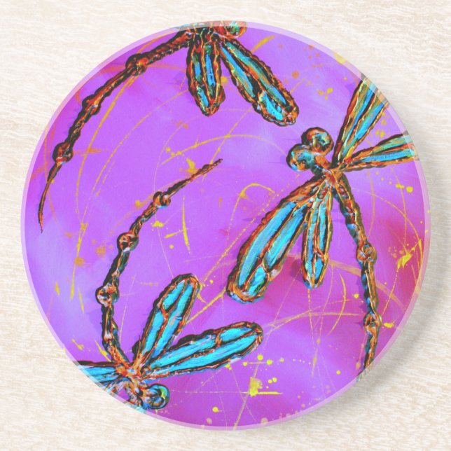 Dragonfly Flit Electric Rosa Underlägg Sandsten (Framsidan)