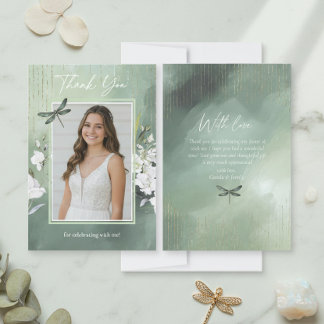 Dragonfly Floral Sweet 16 Sage Green ID1310 Tack Kort