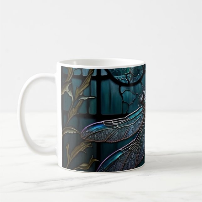 Dragonfly för fastnat glas kaffemugg (Vänster)