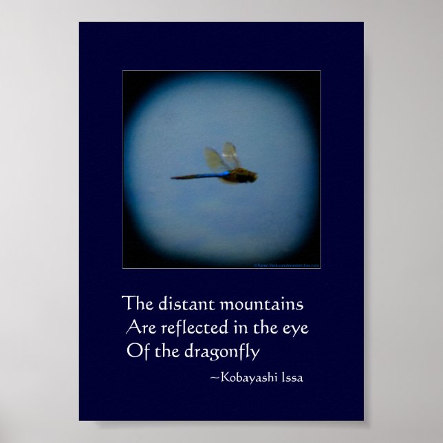 Dragonfly-foto med haiku-utskrift poster (Framsidan)