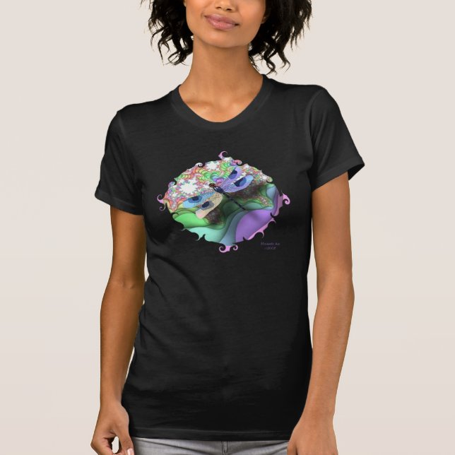 Dragonfly Fractal T-Shirt (Swirl) (Framsida)