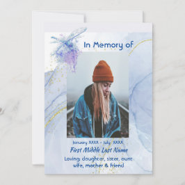 Dragonfly från Firande of Life Service Memorial Inbjudningar