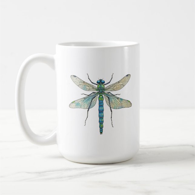 Dragonfly friendship rare beautiful uplifting kaffemugg (Vänster)