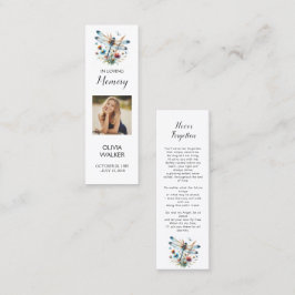 Dragonfly Funeral Bookmark, Funeral Keepsakkort Mini Visitkort