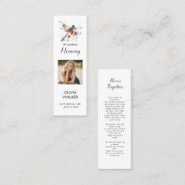 Dragonfly Funeral Bookmark, Funeral Keepsakkort Mini Visitkort