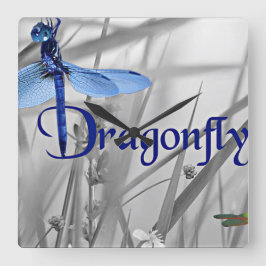 Dragonfly Fyrkantig Klocka
