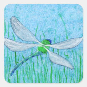 Dragonfly Fyrkantigt Klistermärke