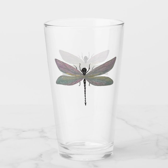 Dragonfly Glass med vattenfärg Glaskopp (Framsida)