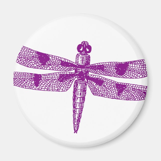 Dragonfly Graphic Round Magnet (Framsidan)