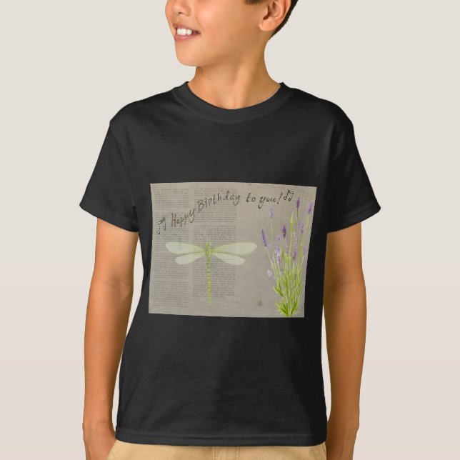 dragonfly grattis på födelsedagen t-shirt (Framsida)