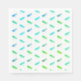Dragonfly Grönt och Blue Birthday Papper Napkins Pappersservett