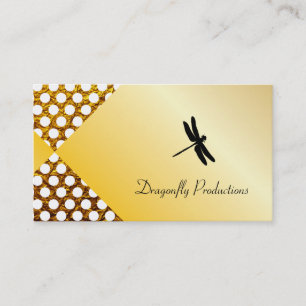 Dragonfly Guld Shimmer Polka dots Visitkort