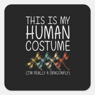 Dragonfly Halloween Human Costume Svarmt Nymph Fyrkantigt Klistermärke