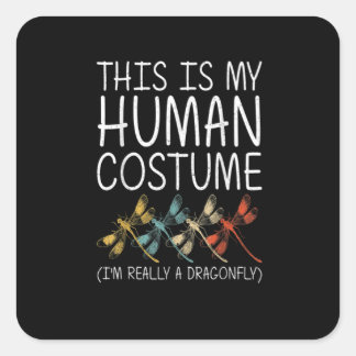 Dragonfly Halloween Human Costume Svarmt Nymph Fyrkantigt Klistermärke