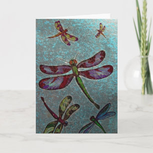 Dragonfly-hälsningskortet är tomt på insidan kort