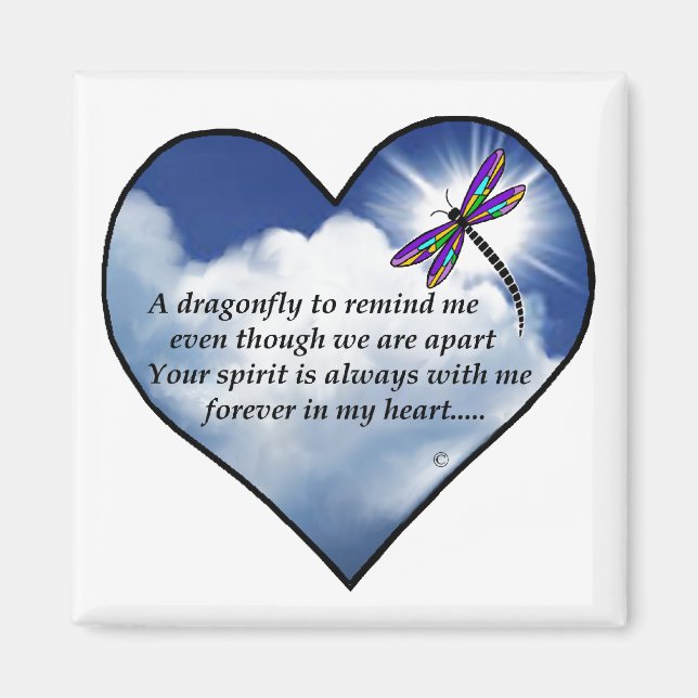 Dragonfly Heart Dikt Magnet (Framsidan)