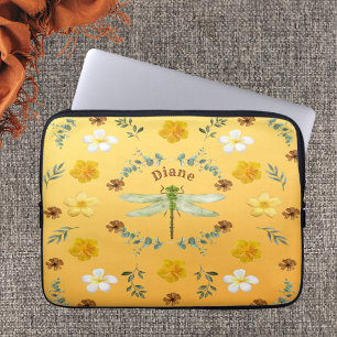 Dragonfly i Guld med Namn Laptop Fodral