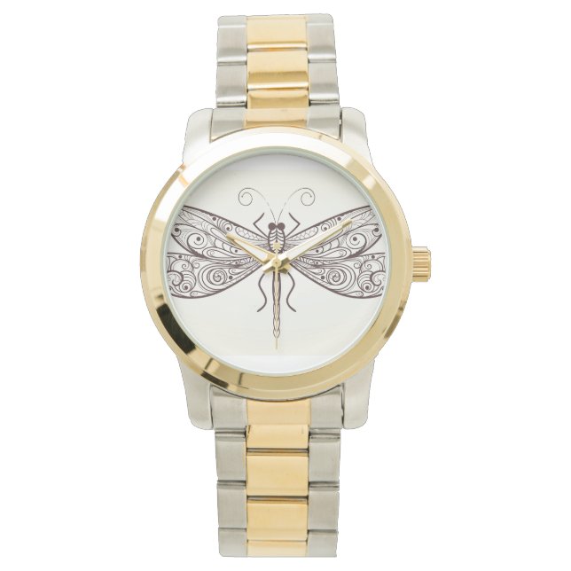 Dragonfly Illustration Armbandsur (Framsida)