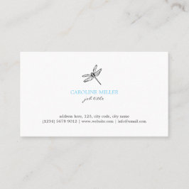 Dragonfly illustration feminine elegant cute card visitkort