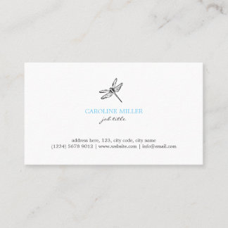 Dragonfly illustration feminine elegant cute card visitkort