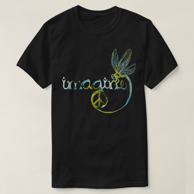 Dragonfly Imagine Hippie för Kvinnor Manar T Shirt (Design framsida)