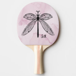 Dragonfly Insekt Älskare Rosa Monogram Pingisracket