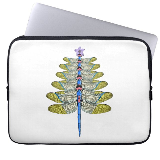 Dragonfly Julgran, insekten  Älskare Laptop Fodral (Framsidan)