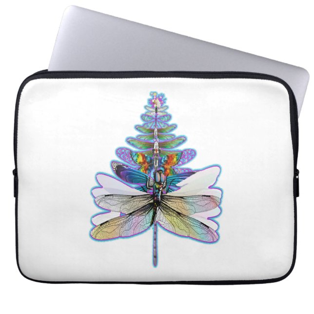 Dragonfly Julgran Laptop Fodral (Framsidan)