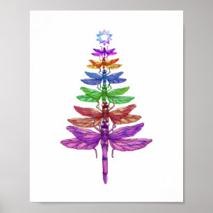 Dragonfly Julgran Shirt Insekt Älskare Julafton C Poster