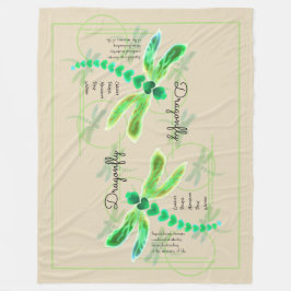 Dragonfly | Khaki Large Fleece Blanket