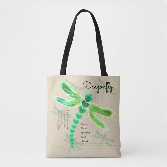 Dragonfly | Khaki Tote Bag Tygkasse (Framsida)