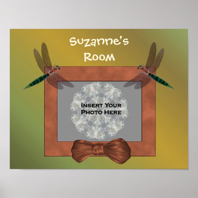 Dragonfly Kids Personlig Door Wall Photo Poster (Framsidan)