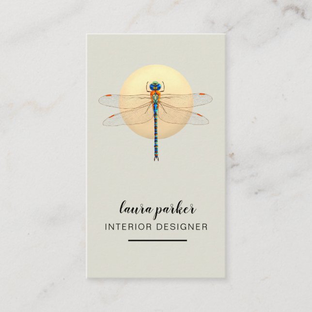 Dragonfly Kreativ Designer Nature Grönt Visitkort (Framsida)