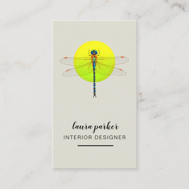Dragonfly Kreativ Designer Nature Grönt Visitkort (Framsida)