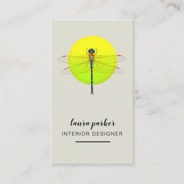 Dragonfly Kreativ Designer Nature Grönt Visitkort (Framsida)