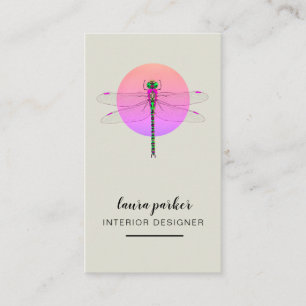 Dragonfly Kreativ Designer Nature Rosa Visitkort