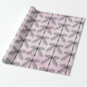Dragonfly Kryp Insekt Älskare Rosa Presentpapper