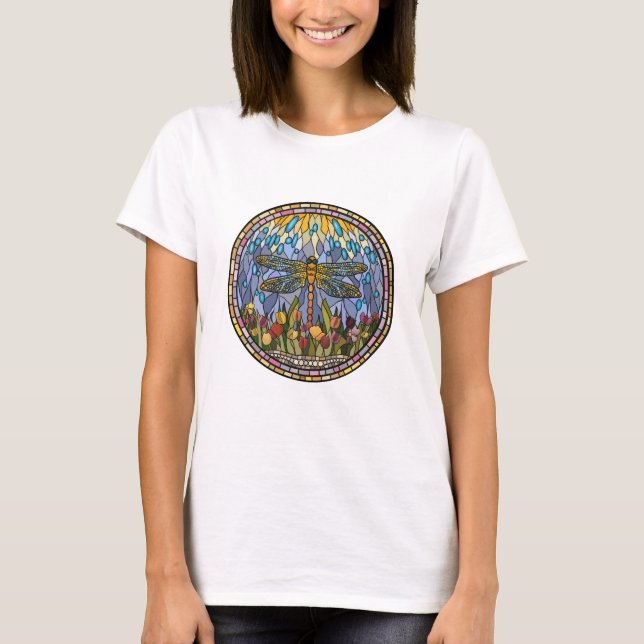 Dragonfly-lagrad glasdesign t shirt (Framsida)