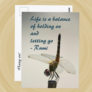 Dragonfly Life är en salance Rumi-citat Vykort