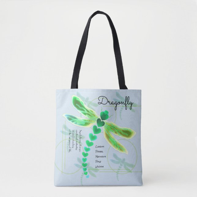 Dragonfly | Light Blue Tote Bag Tygkasse (Framsida)