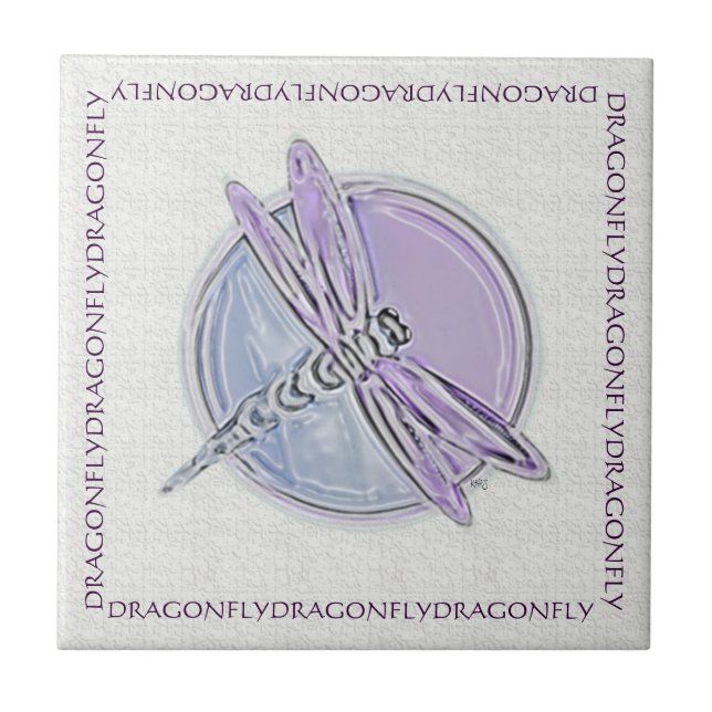 Dragonfly Lila Blue Symbol Kakelplatta (Framsidan)