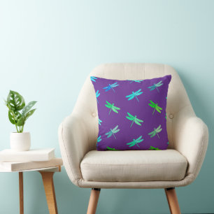 Dragonfly Lila Bright Kids Room Kudde