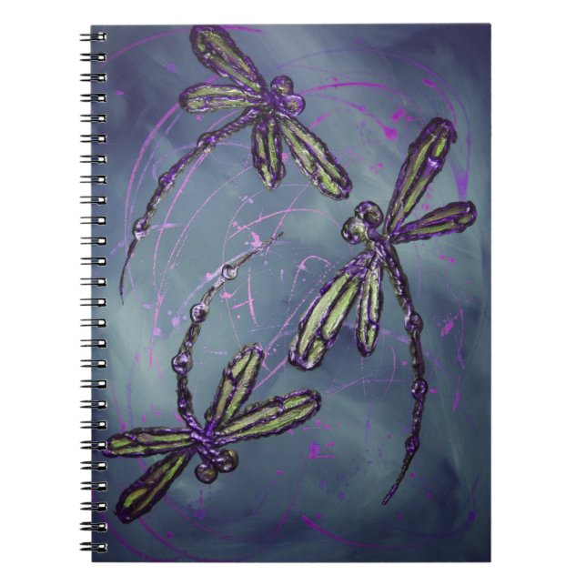 Dragonfly Lila Night Flit Anteckningsbok (Framsidan)